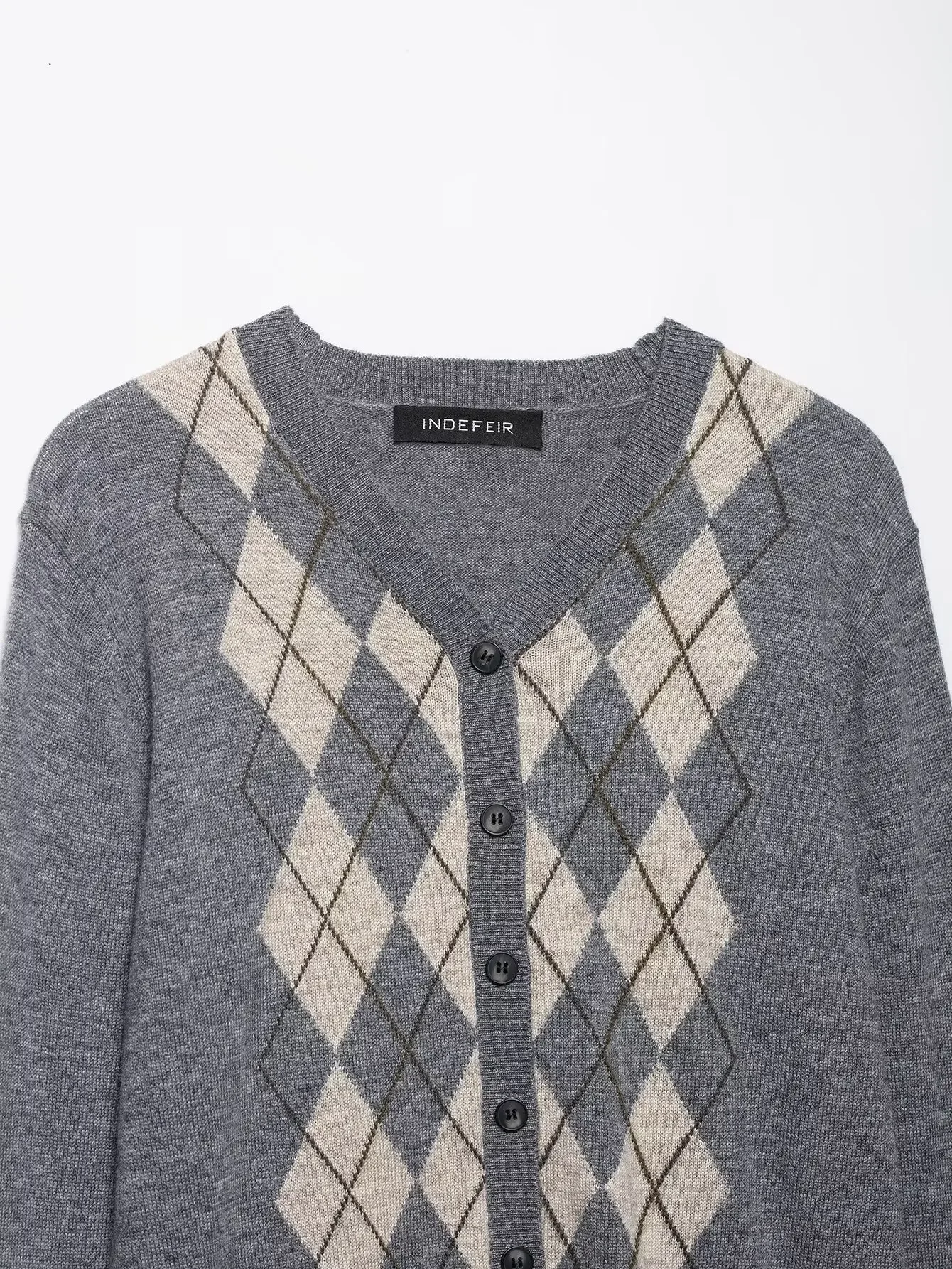 Maglione cardigan invernale da donna nuovo Bottone moda scollo a V manica lunga maglione scozzese lavorato a maglia Street Wear Top giacca sottile femminile