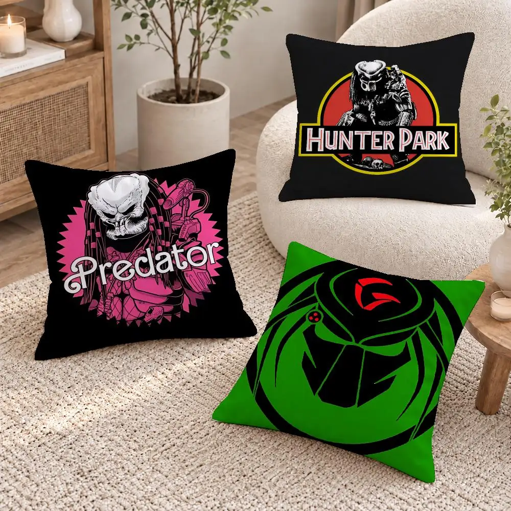 Action Movie Predator Cushion Cover Washable Short Plush Pillowcase, Wrinkle Resistant Cushion Cover for Bedroom Decor Gift