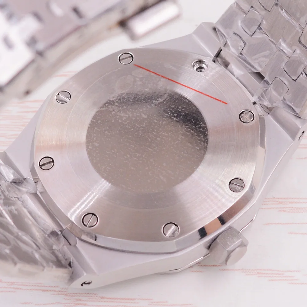 42mm Green light sapphire glass stainless steel brushed case FIT NH35 NH36 ETA2824 PT5000 Movement