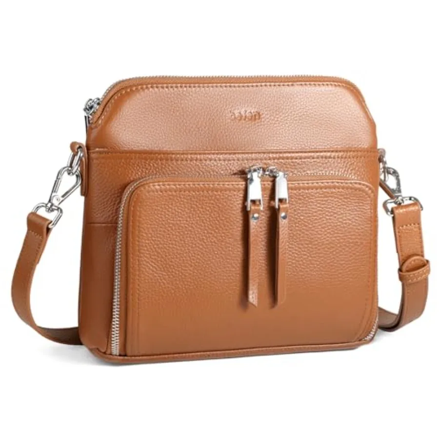 befen Genuine Leather Crossbody Purses for Women Women's Small Crossbody Shoulder Bag with Built in RFID Wallet