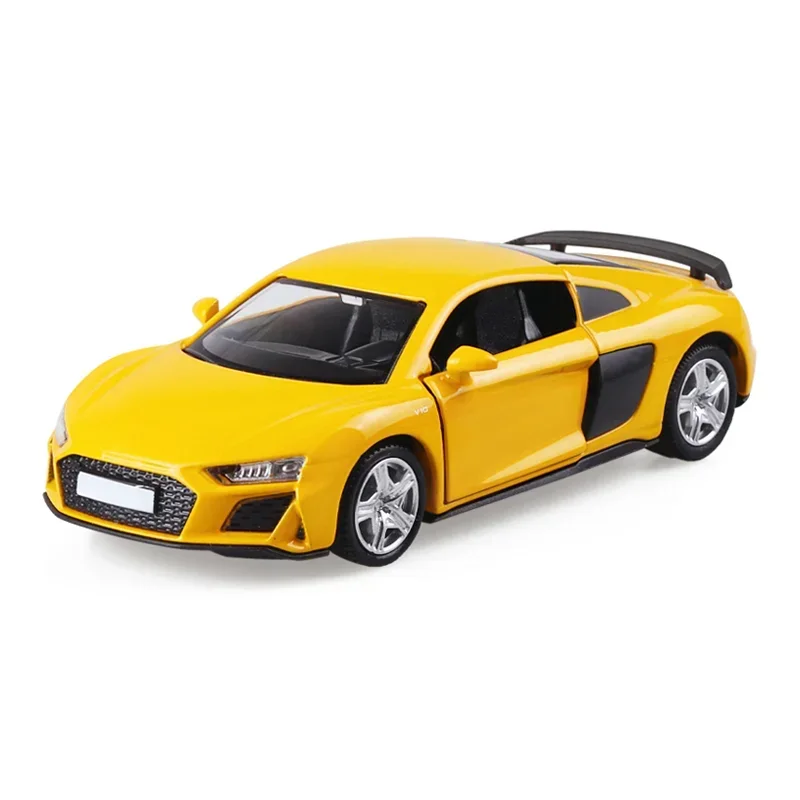 1:36 rmz modelo de carro diecasts & veículos de brinquedo r8 liga de metal simulação carro esportivo puxar para trás brinquedos para crianças presentes de aniversário