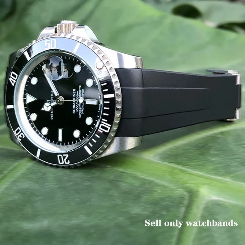 For Rolex Yacht-Master Submariner Datejust Premium Silicone Watch Strap Fold Clasp Sweatproof Lightweight Accessories 20mm 21mm