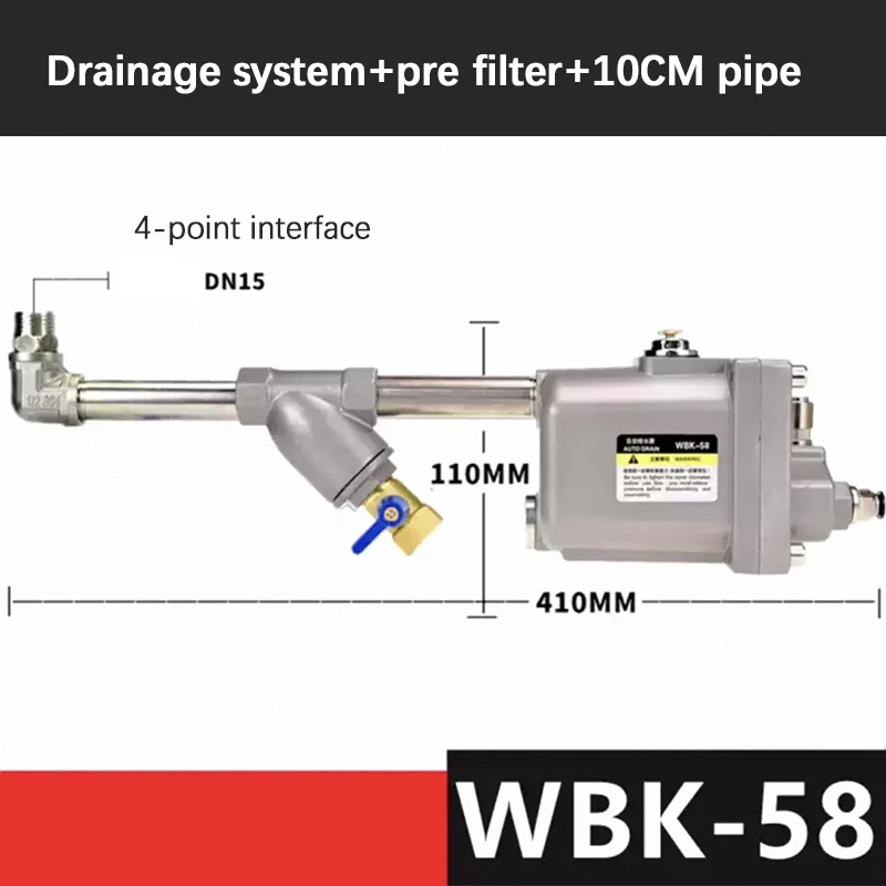 

Air Compressor Tank Auto Drain Valve WBK58 Quick Drain Water Removal Device