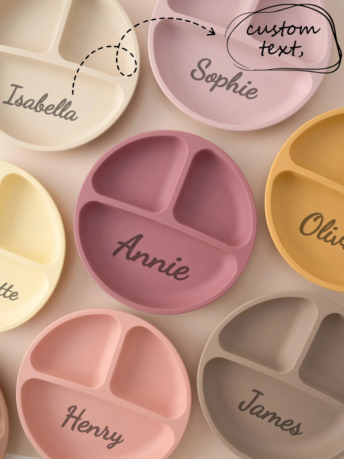 

Цветная детская 1 шт., настраиваемое имя, детская присоска, силиконовая обеденная тарелка, детская посуда, тренировочная посуда для малышей, детские миски для кормления