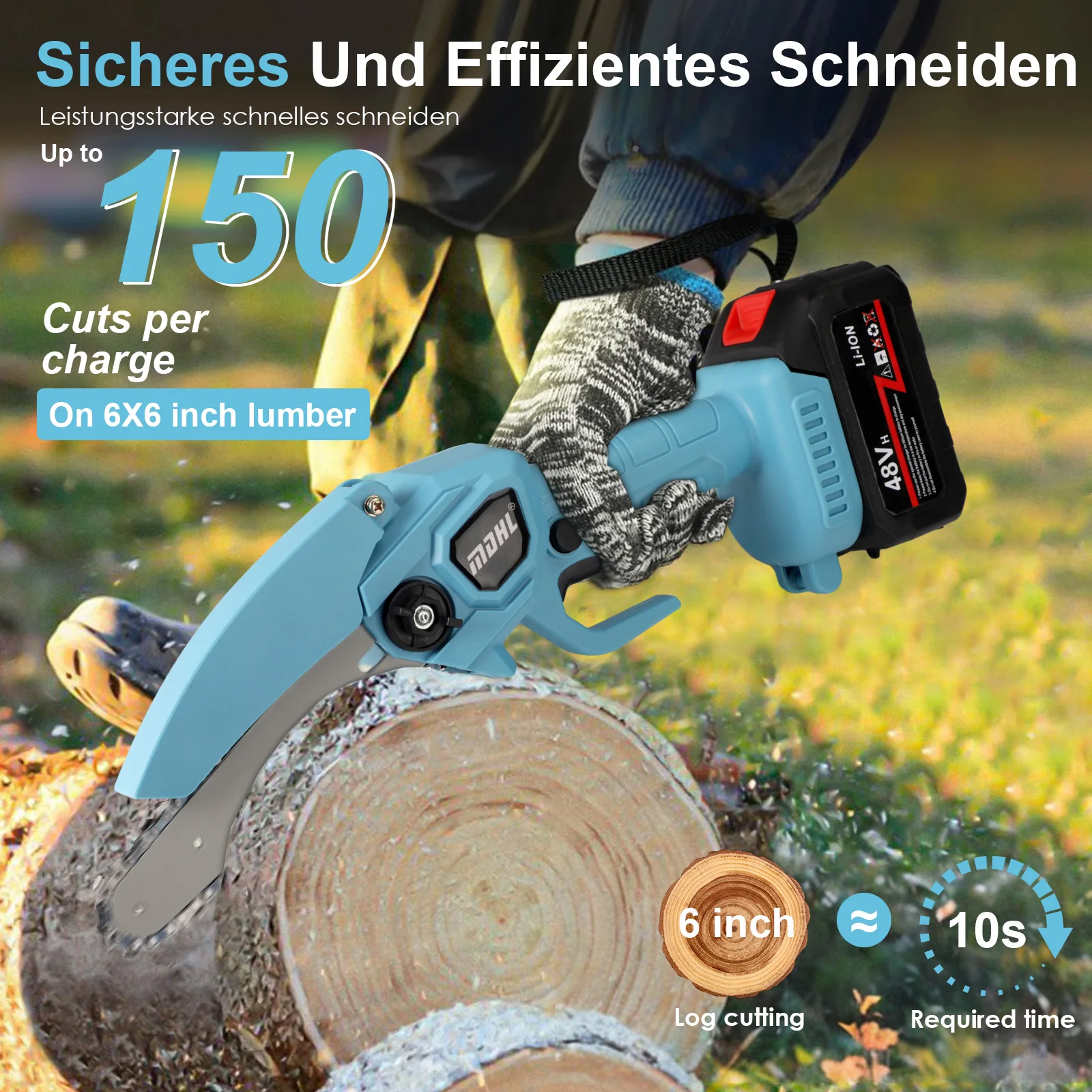 Mini Chainsaw 6-Inch Cordless Battery Powered Mini Chainsaw, Electric Chain Saw Cordless With Oil System Hand Held Chainsaw Tool