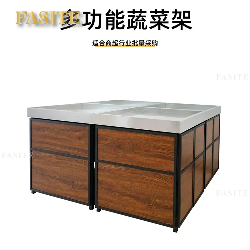 For Supermarket Stainless Steel Fruit and Vegetable Display Shelves Multi Layer Commercial Fresh Produce Storage Rack Durable