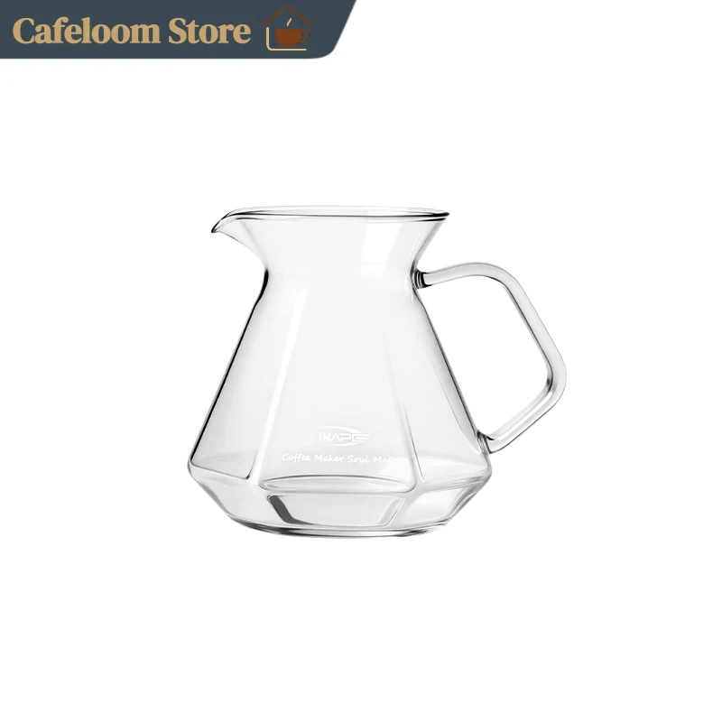 IKAPE Diamond Sharing Pot Glass Coffee Server Hand Brew Coffee Pot Shape Pour Over Coffee Maker Tool For Home Office Barista Use - view 6