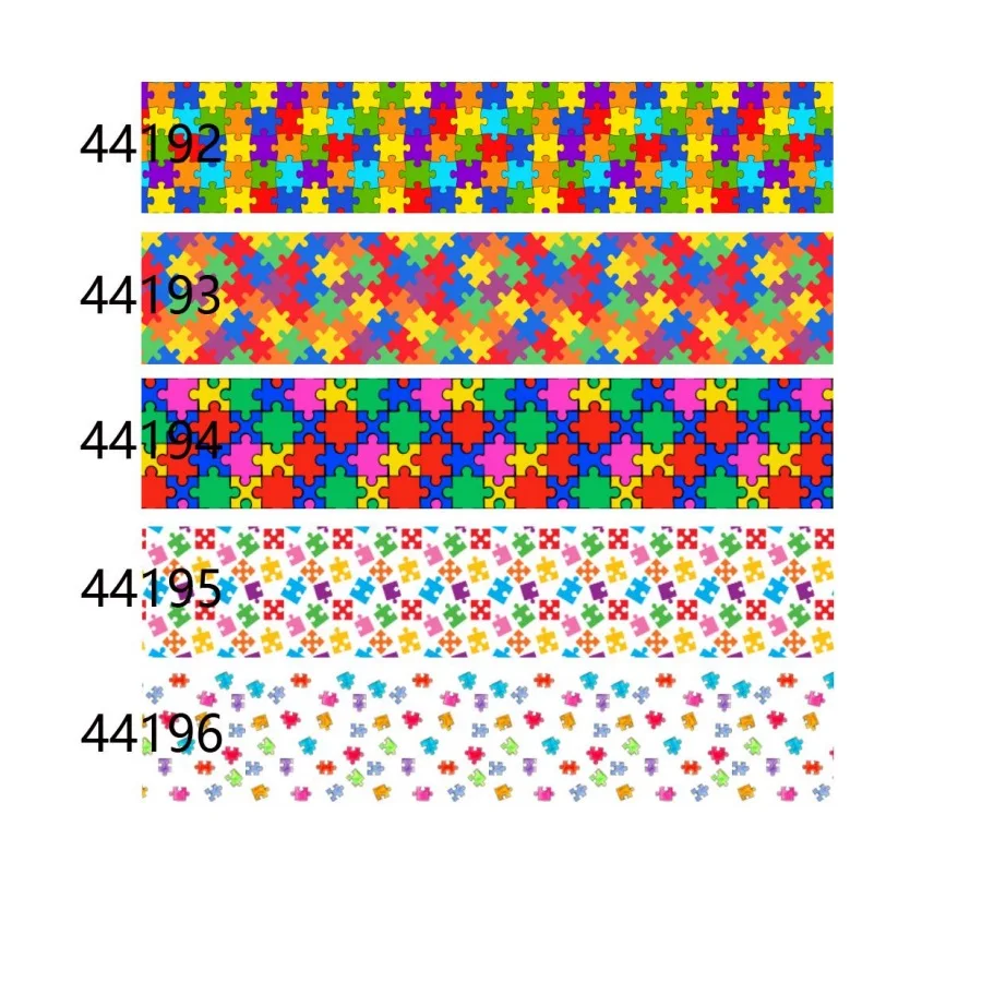 

50yards Autism Printed Grosgrain Ribbon Listons for Hairbows Craft Supplies DIY Materials Accessories
