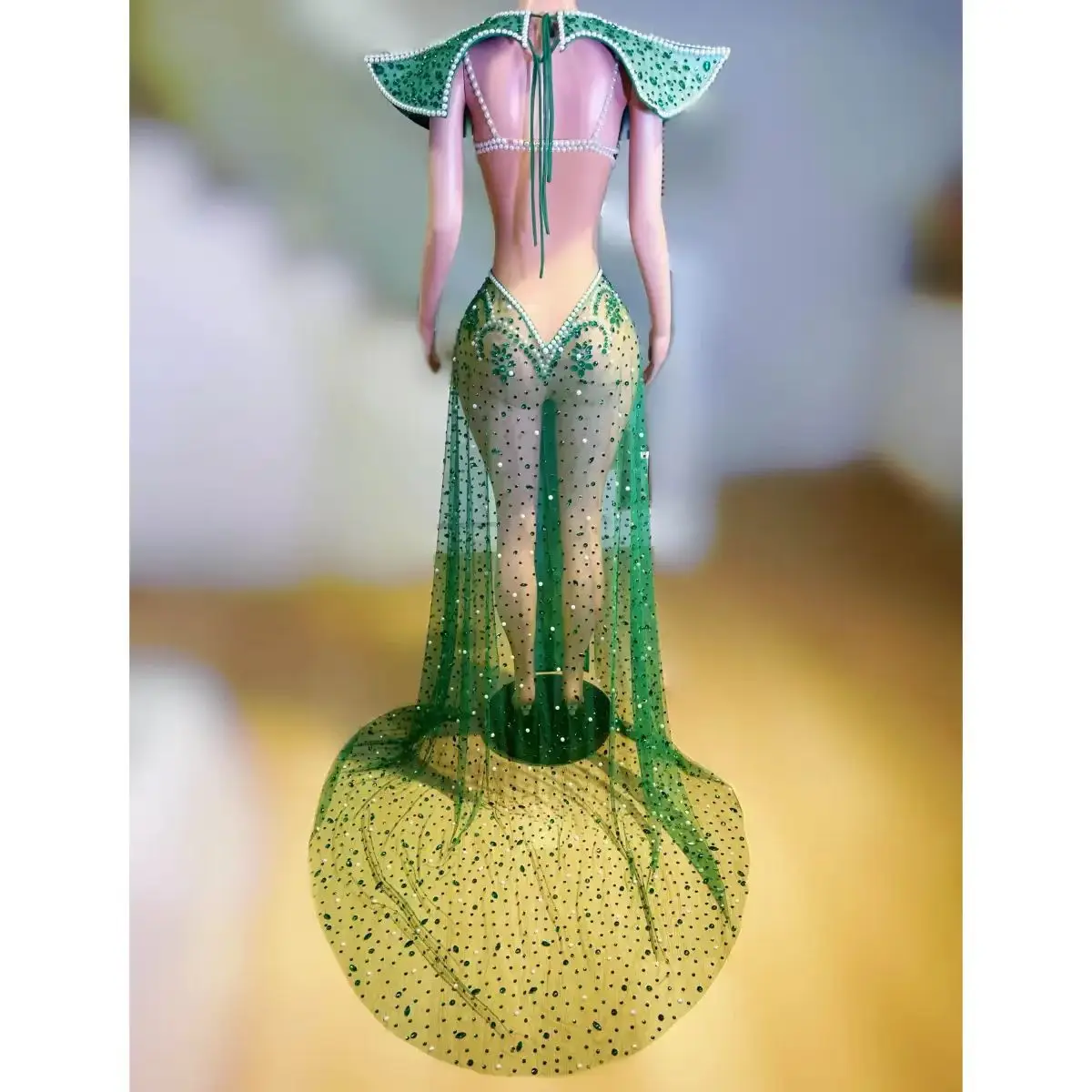 ملهى ليلي DJ بار أنثى المغنية الرائدة الرقص مثير منظور شبكة كامل الماس أداء الملابس فريق الرقص موضوع الحفلات