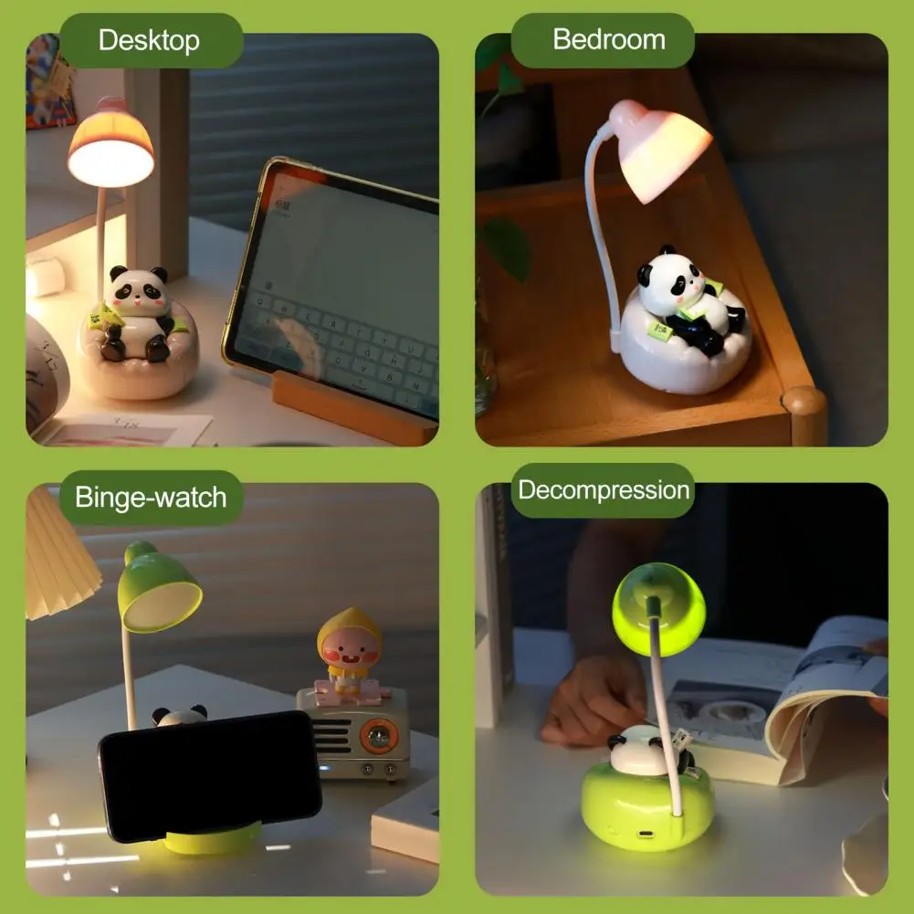 23 cm Panda Nachtlampje LED Bureau Nachtkastje Leeslamp Met Lade Dimbare Oplaadbare Panda Tafellamp Voor Kinderkamer Slaapkamer