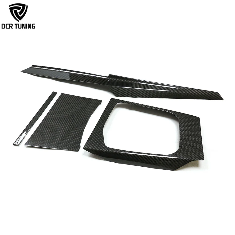 G80 Innenverkleidungen aus trockenem Kohlefaser für BMW LCI G87 M2 M240i M3 G82 G83 M4 Carbon-Konsolenabdeckung Armaturenbrett-Overlays 4 TEILE/SATZ