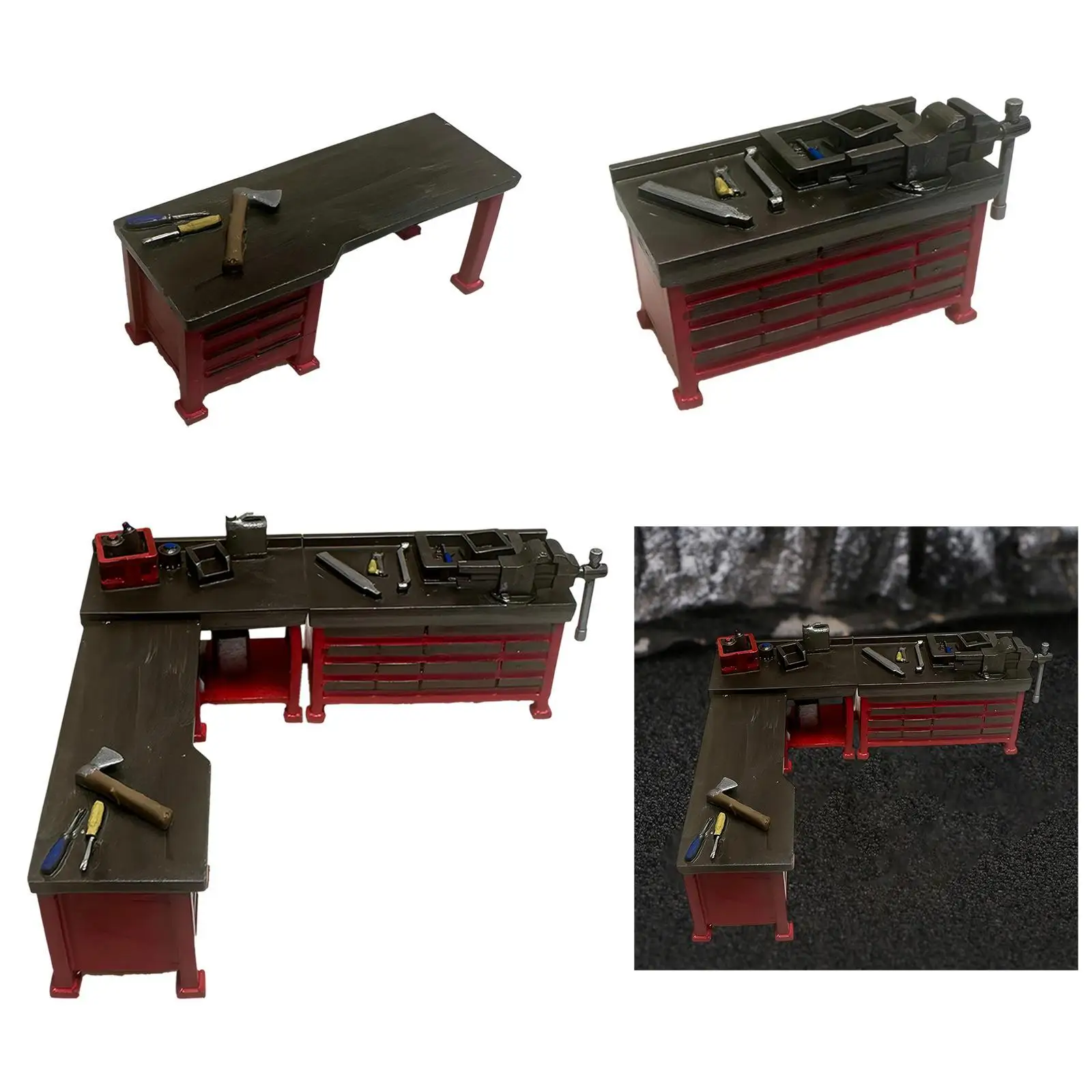 

1/64 Diorama Car Repair Workbench, Collection Lightweight Simulation Miniature Workbench Display Prop