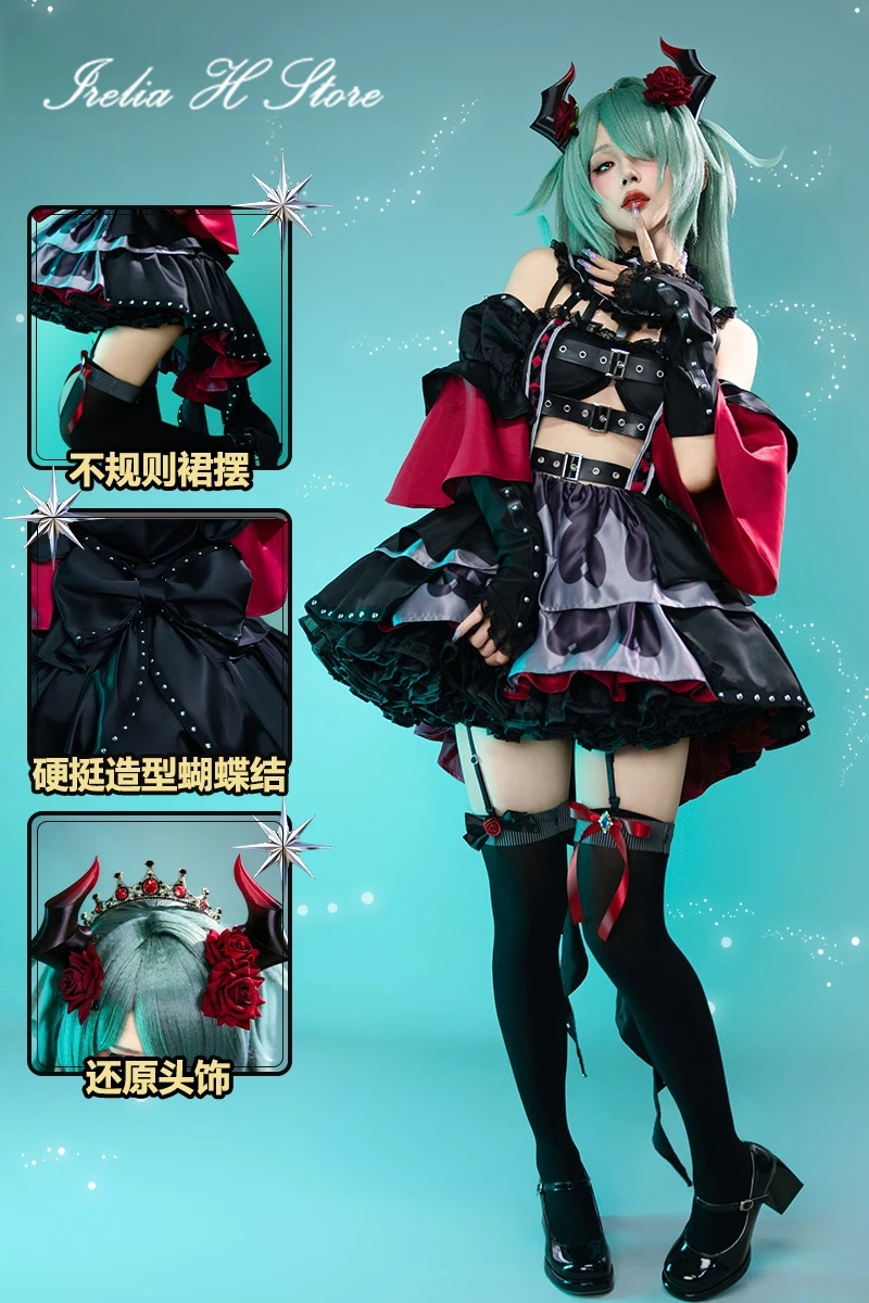 in stock Irelia H Anime Galgame Lolita Dress female Devil Halloween Cosplay Costume Party Dress Female