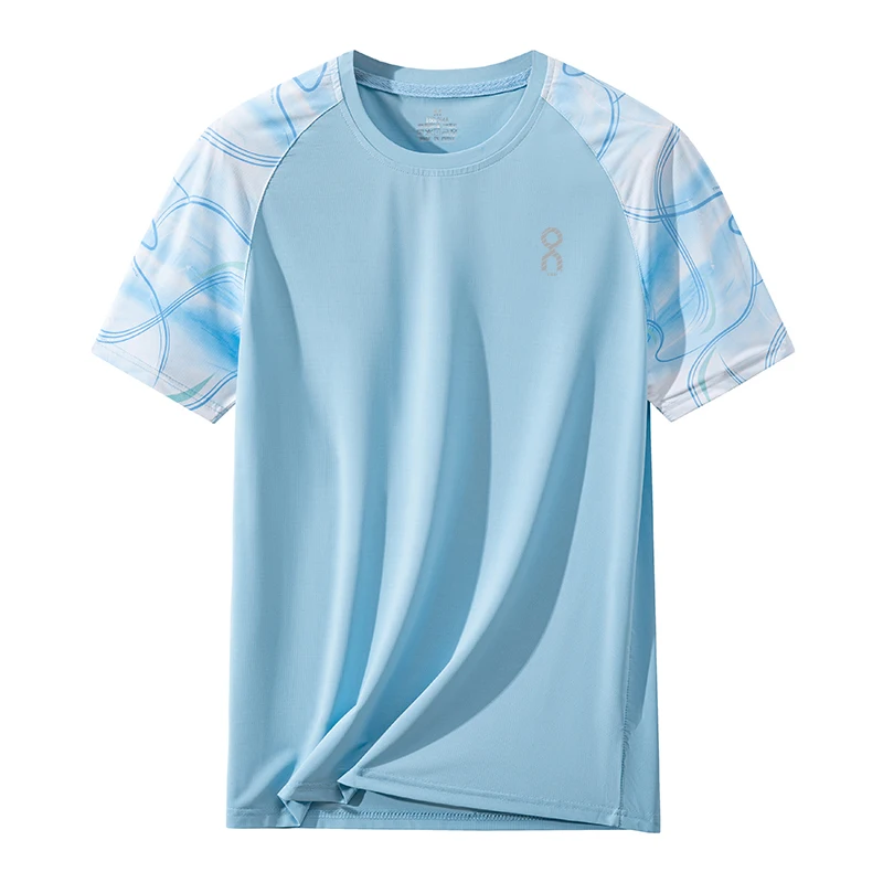 

Мужская футболка для активного отдыха, спорта, бега и походов, быстросохнущая, дышащая, влагоотводящая, с круглым вырезом