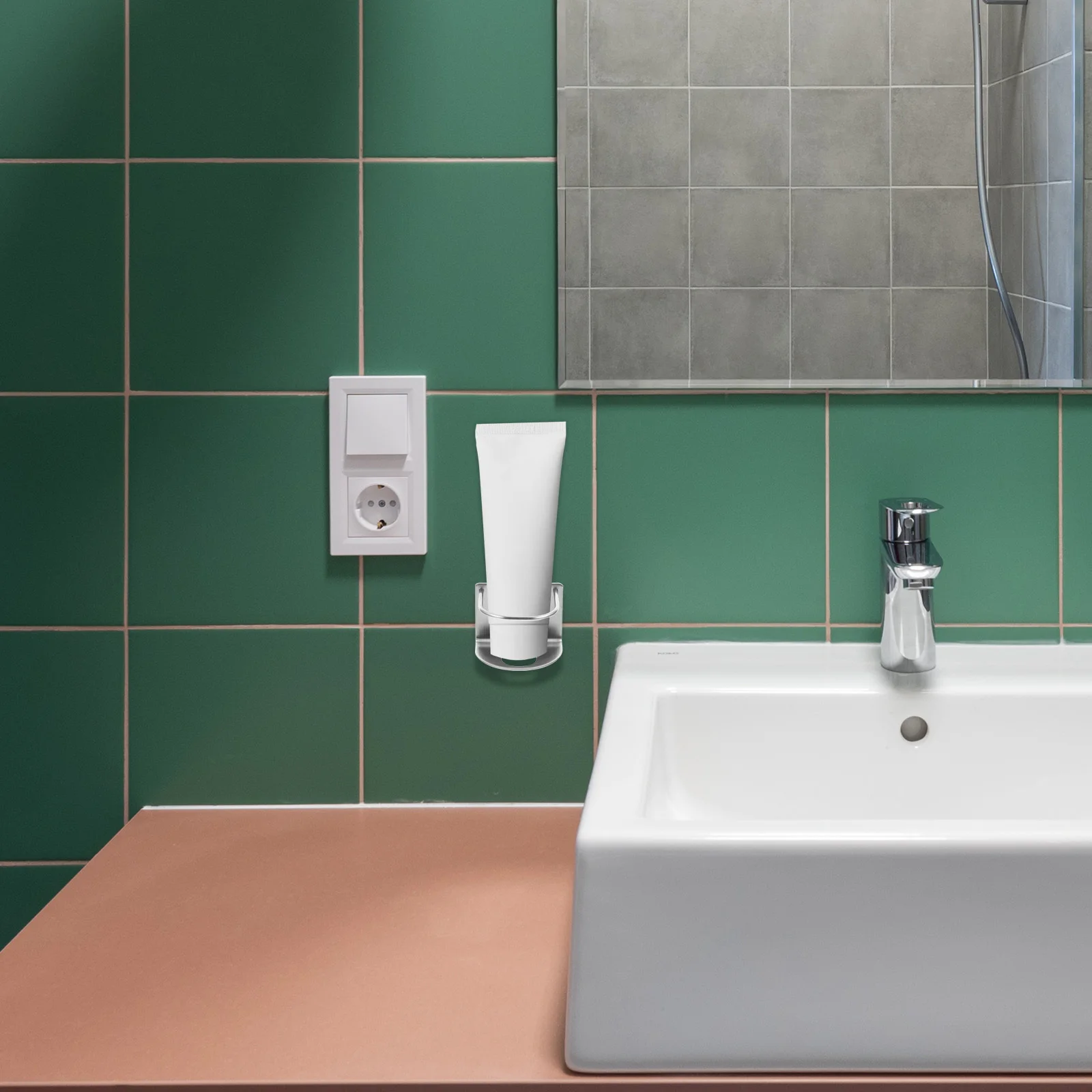 2Pcs Wall Stainless Steel Toothpaste Holder Adhesive Punch Free Rack Bathroom Storage Organizer Metal Toothpaste Shelf