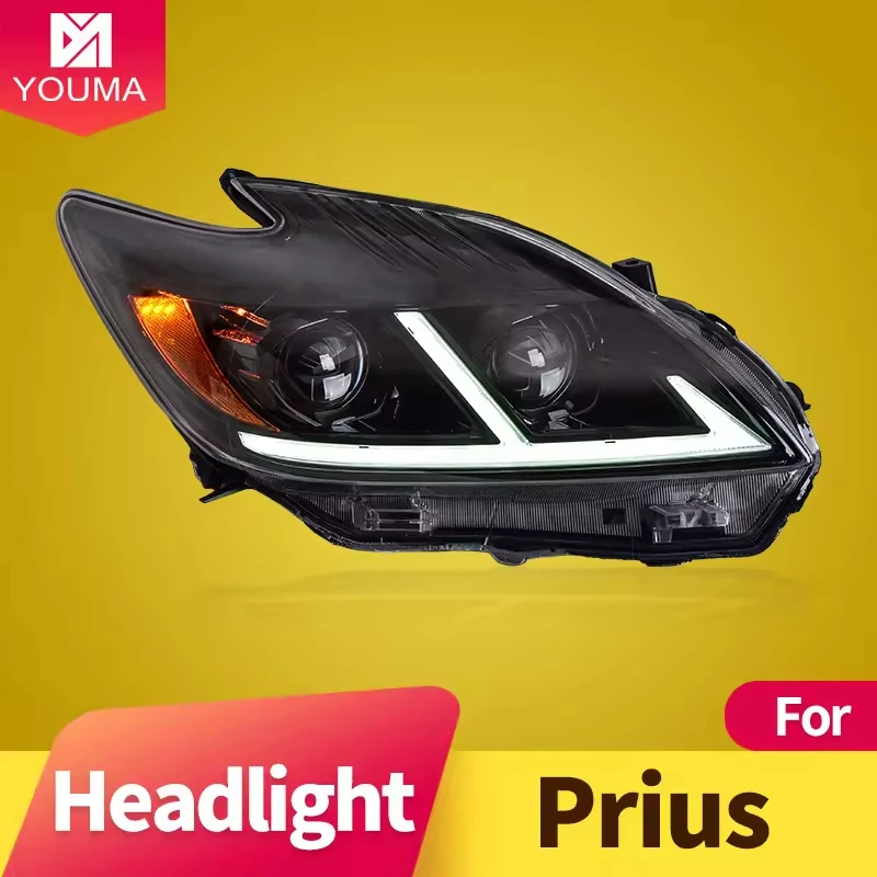 for Toyota Prius 2012-2015 LED Headlight Assembly DRL Dual Beam Lens Sequential Turn Signal Front Lamp