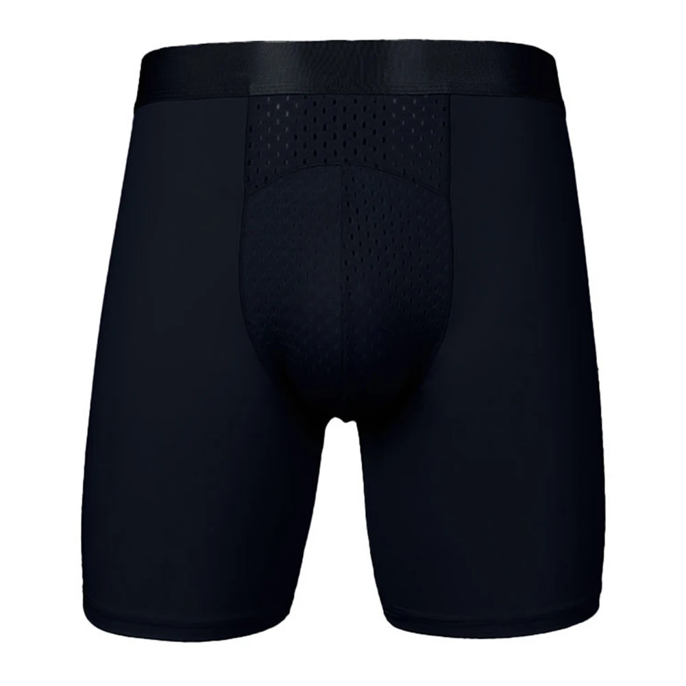 Men\'s Breathable Mesh Underpants with Pouch Design Comfortable Ice Silk Boxers Briefs for Everyday Wear and Active Lifestyle
