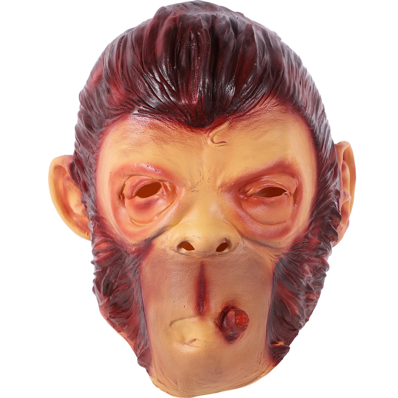 Natural Green Latex Monkey Headgear Novel Scary Full Face Mask for Halloween Easter Mask Festival Costume Party Cosplay Prop
