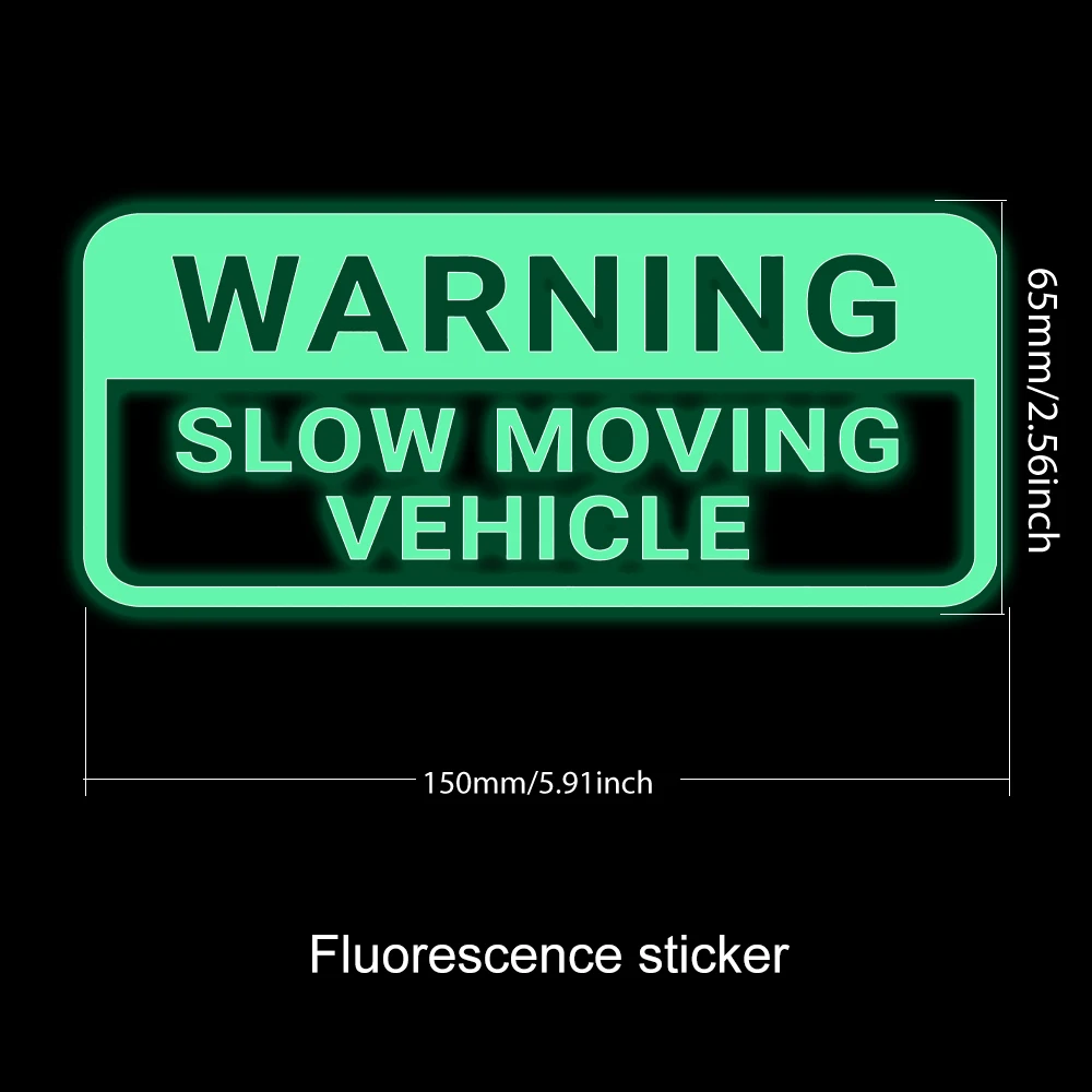 Warning Slow Moving Vehicle Bumper Sticker Safety Vinyl Decals for Cars Trucks Vans Semis High Visibility Auto Decor