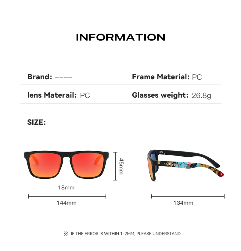 KAROS Polarisierte Sonnenbrille für Herren/Damen, Camo-Rahmen, UV400-Schutz zum Fahren, Angeln, Radfahren – Detail 9