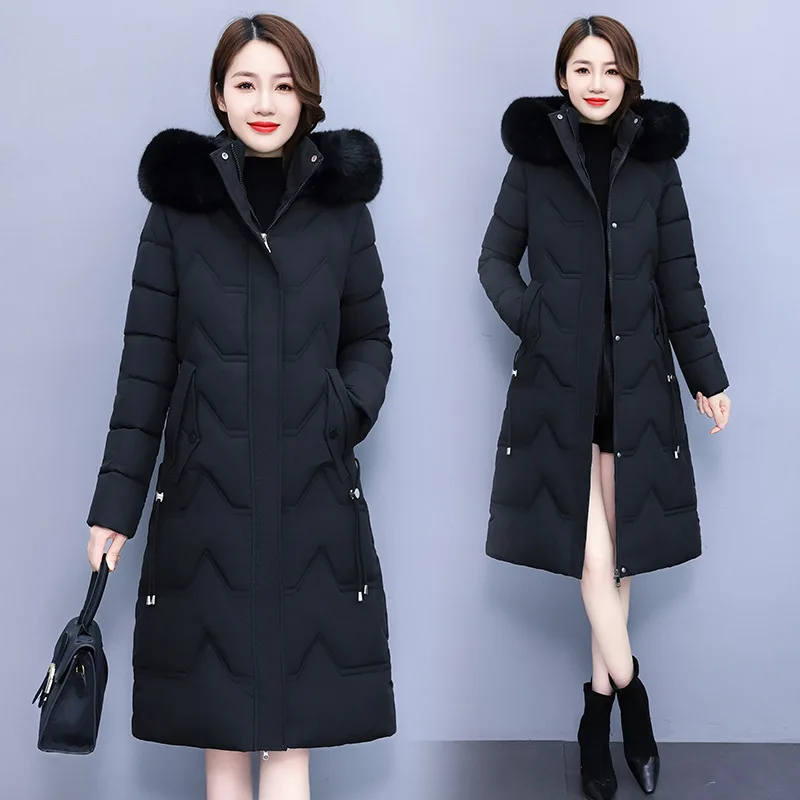Parkas Women Mid Length Coats Hooded Jackets Full Sleeve Thick Warm Y2k Streetwear Elegant Jacket Work Coat Autumn Winter 2025