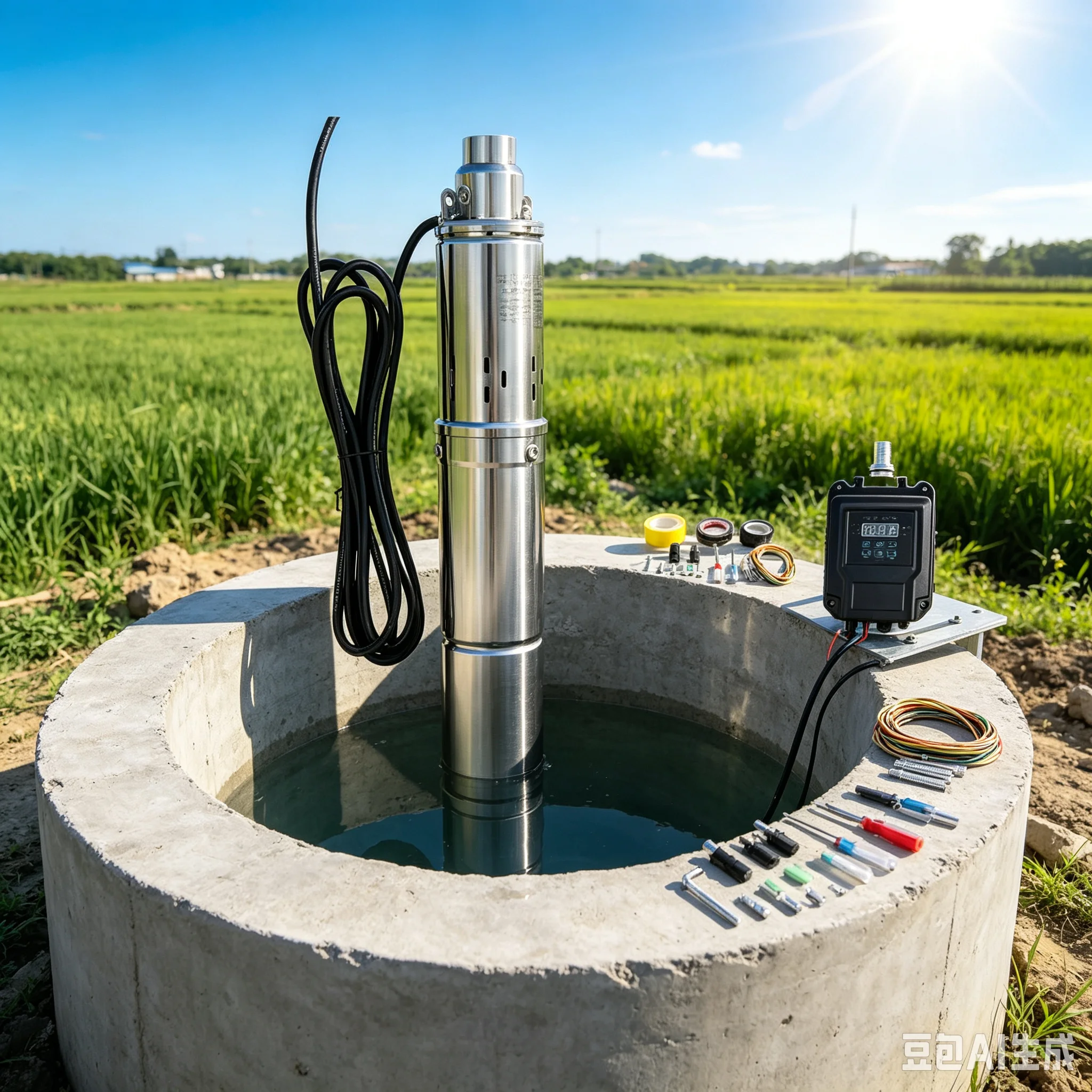 750W 1000W 1200W DC48V 60V 72V Deep Well Solar Submersible Pump Irrigation Pump for Well Bore 2m³/Hour water with MPPT Contro