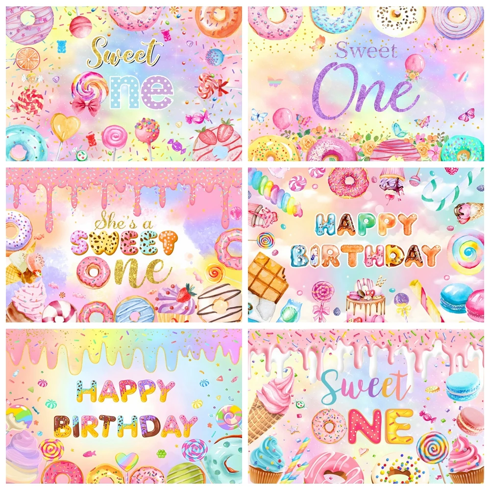 

Yeele Sweet Candy Baby Birthday Photography Background Donuts Ice Cream Car Cake Lollipop Party Decor Backdrop Kids Photo Studio