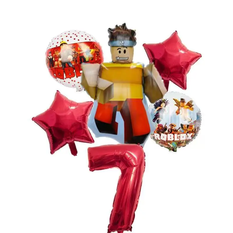 Roblox Balloon Game Cartoon Birthday Balloon Party Decoration Baby Shower Set Room Children's Gifts Christmas Party