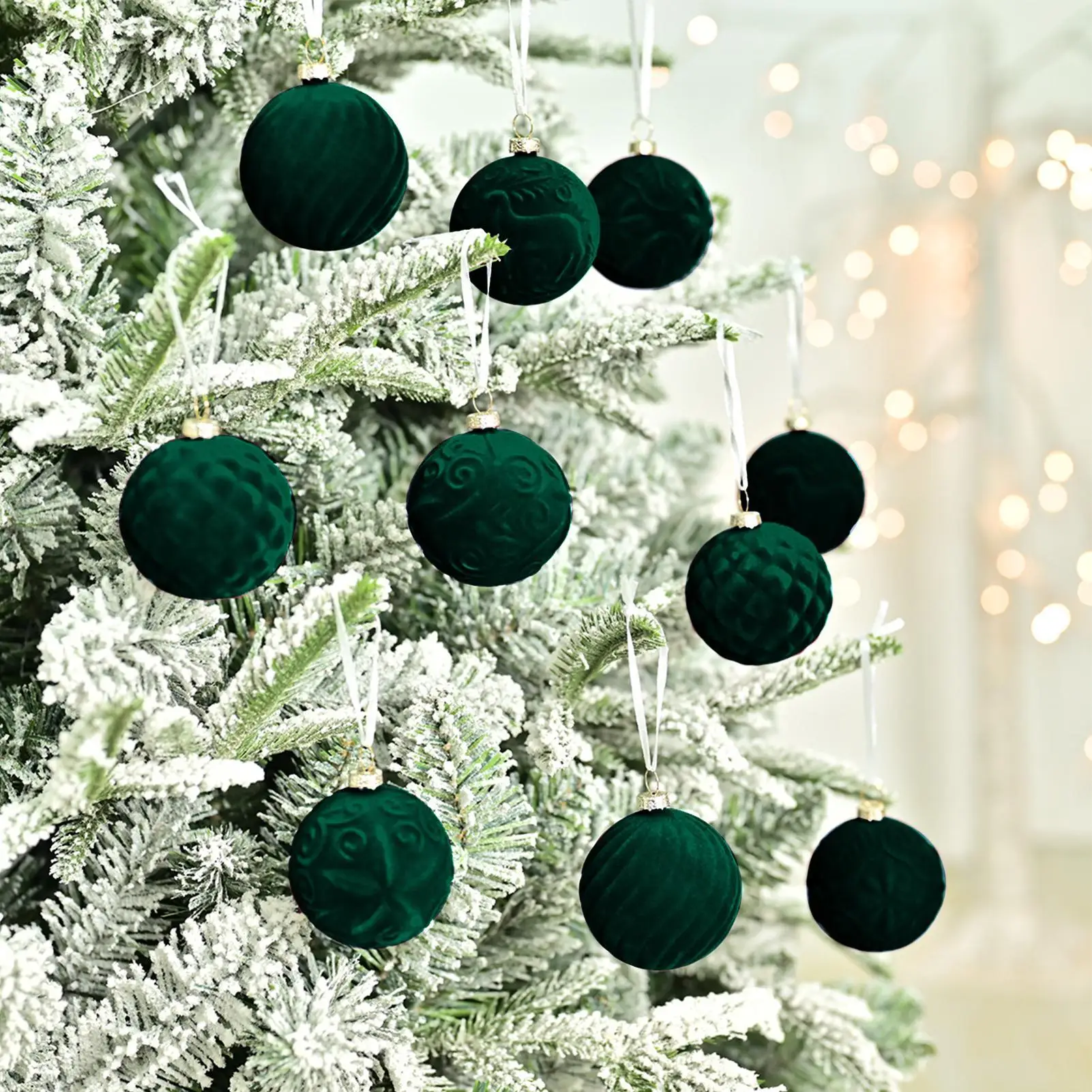 20 قطعة 6 سنتيمتر النبيذ الأحمر/الأخضر أفخم عيد الميلاد الزخرفية الكرة الحلي يتدفقون شجرة عيد الميلاد معلقة الكرة الطرف الديكور