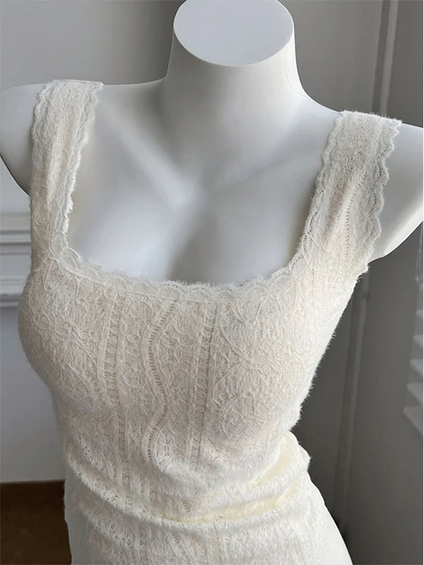 Caldo gilet con suola in pizzo foderato in Fce Intimo da donna con imbottitura sul petto Base integrata con una tazza irt Abbigliamento interno Sle francese S...