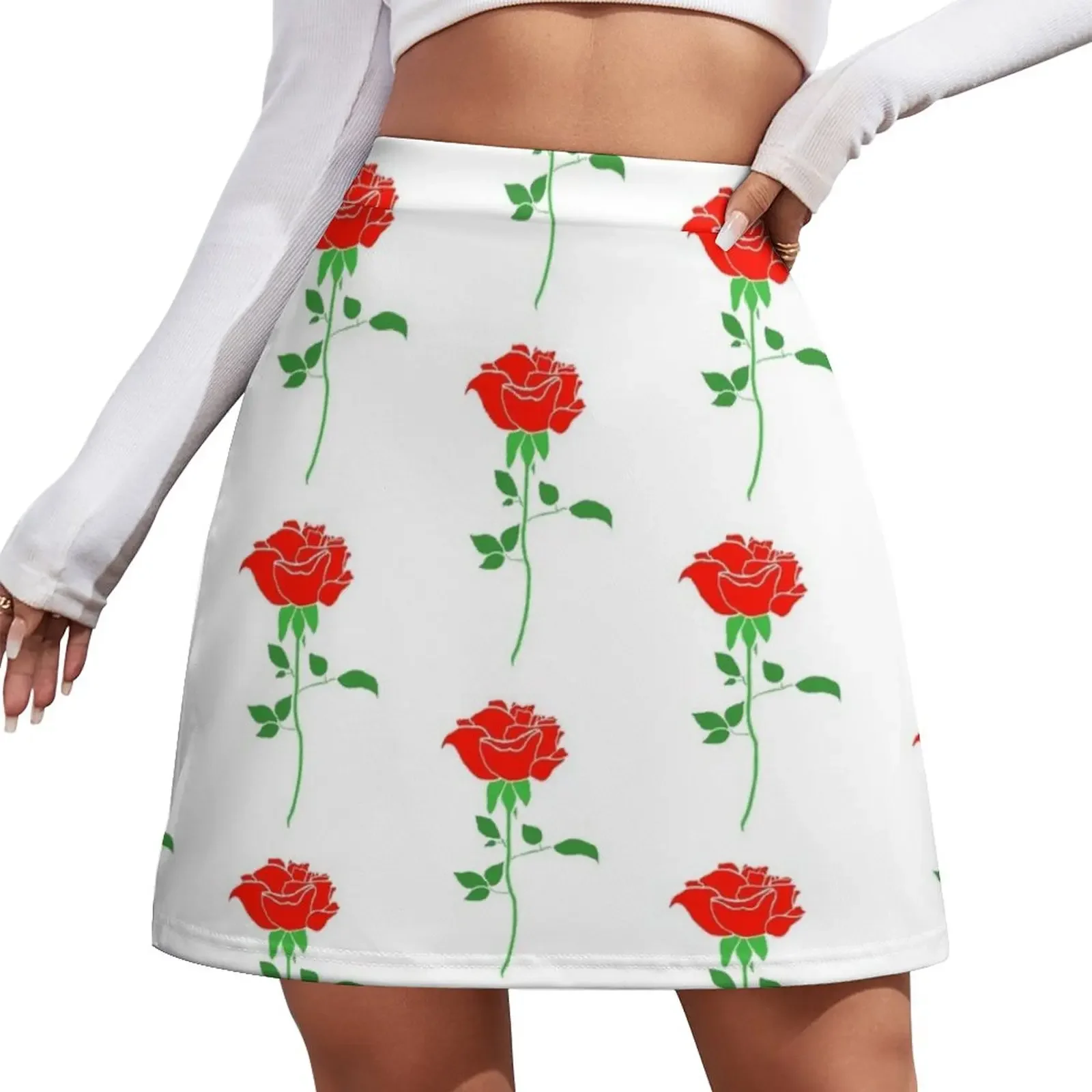 

red rose Mini Skirt Women's skirt Women's summer skirt midi for women skirts women summer 2024