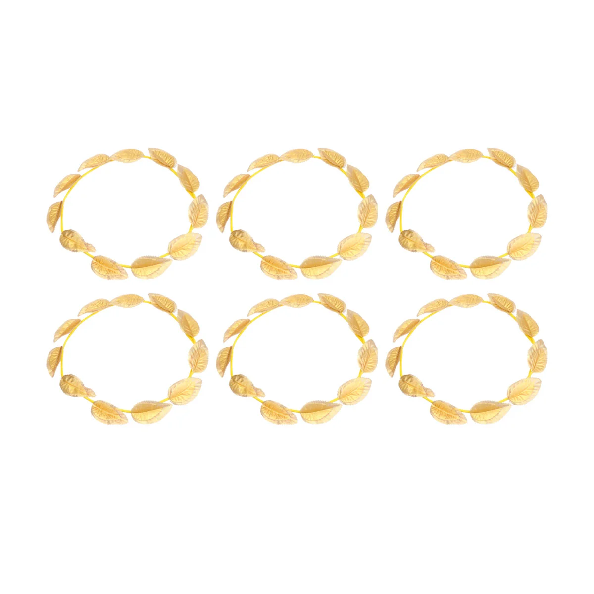 

6 PCS Gold Tiara Decoration Cosplay Headdress Apparel Golden Leaf Hairband Crown Headband