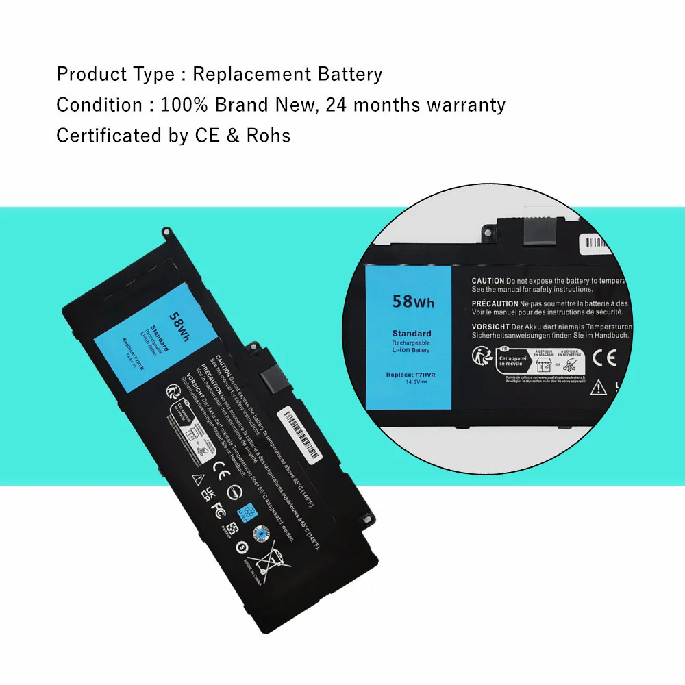F7HVR Laptop Battery For Dell Inspiron 15 5545 7537 17 7746 7737 Series G4YJM 062VNH T2T3J