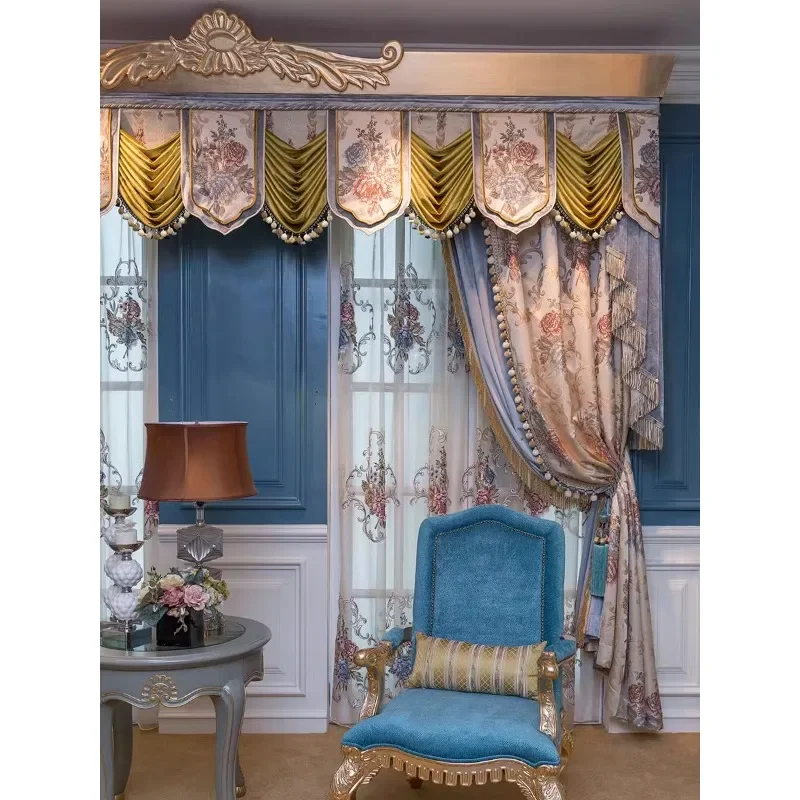 High-grade Europea Curtains for Living Dining Room Bedroom Luxury French Villa Luxury Senior American Blackout Bedroom Customize