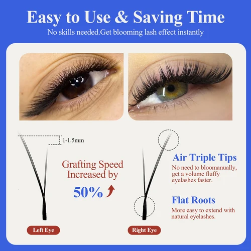 Imagen 2 del producto LAKANAKU ojos de zorro extensión de pestañas en forma de YY 0,07mm YY pestañas y volumen brasileño suave imitación visón YY pestañas Y Cilios