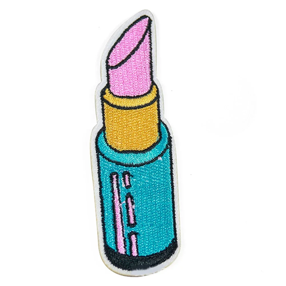 Nuovo arrivo moda rossetto patch ricamate per abbigliamento ferro sui vestiti Jeans donna DIA Appliques Badge Stripe Sticker