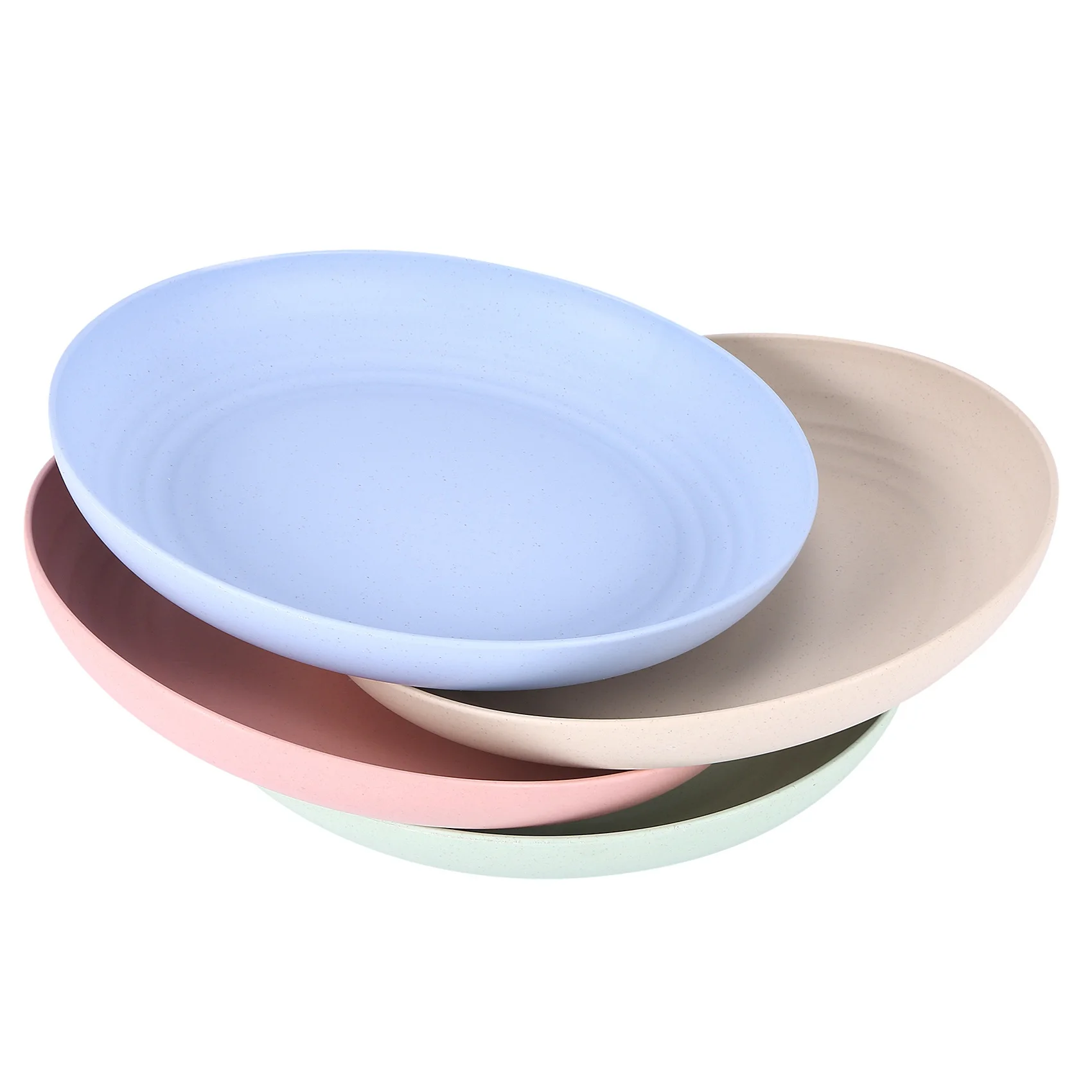

【Price-Drop!】4 Pcs Wheat Straw Plates,10In Family Dinner Plates ,Dishwasher Microwave Safe,For Kids Adult,For Salad,Pasta,Steak,