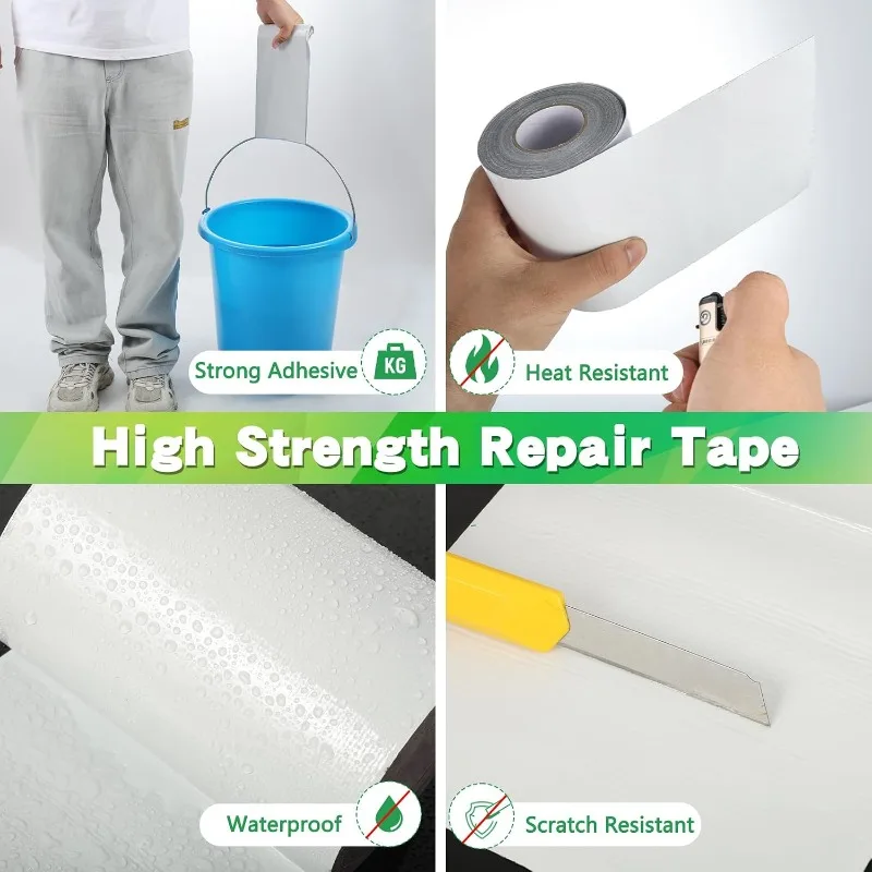 6cmx6M RV Awning Repair Tape, Heavy Duty Waterproof UV Resistant Tape for Tarp, Tent, Boat Cover, Canvas and Sail