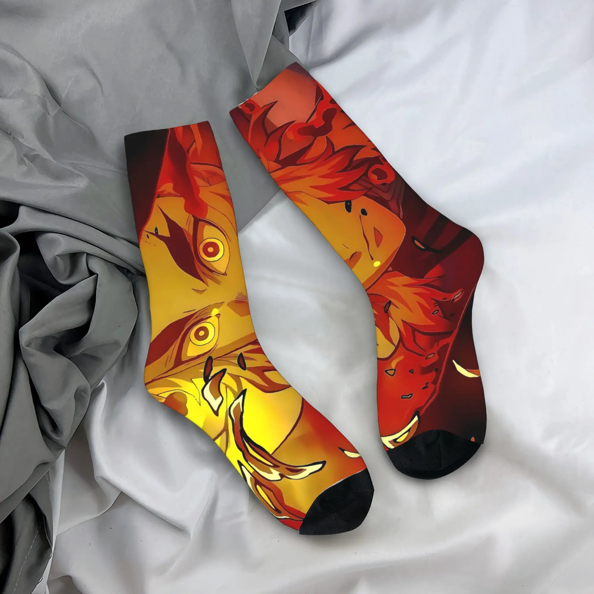 أنيمي Kyōjurō Rengoku الجوارب الترفيه جوارب الرجال عالية الجودة الدراجات الجوارب الشتاء نمط مكافحة العرق الجوارب