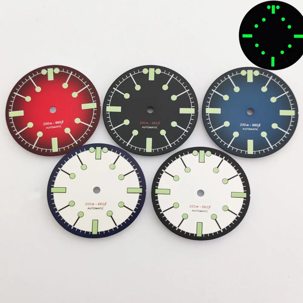 NH35 dial 28.5mm watch dial custom logo green lumens high-quality accessories suitable for H35NH36 movement Watch parts