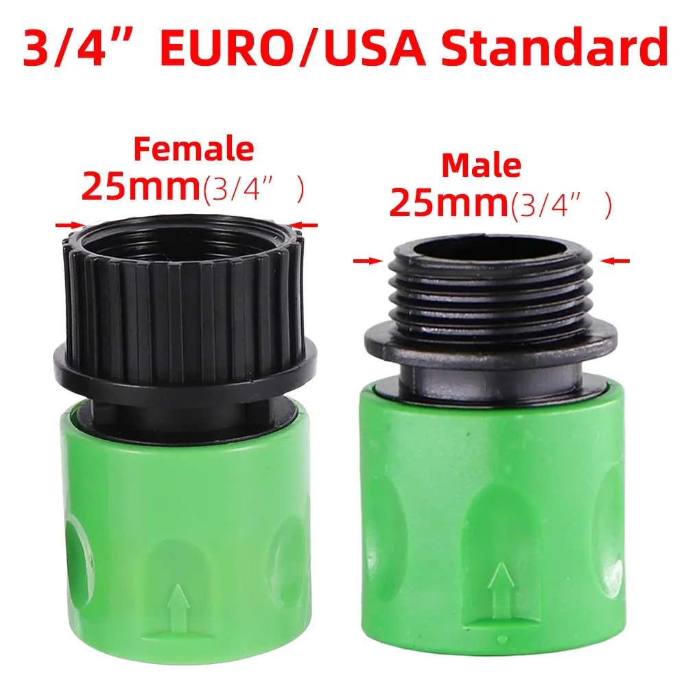 EURO USA 3/4 Inch Male Threaded Quick Connector Nipple Tap Hose Adapter For Garden Tubing Drip Irrigation Watering System Joint