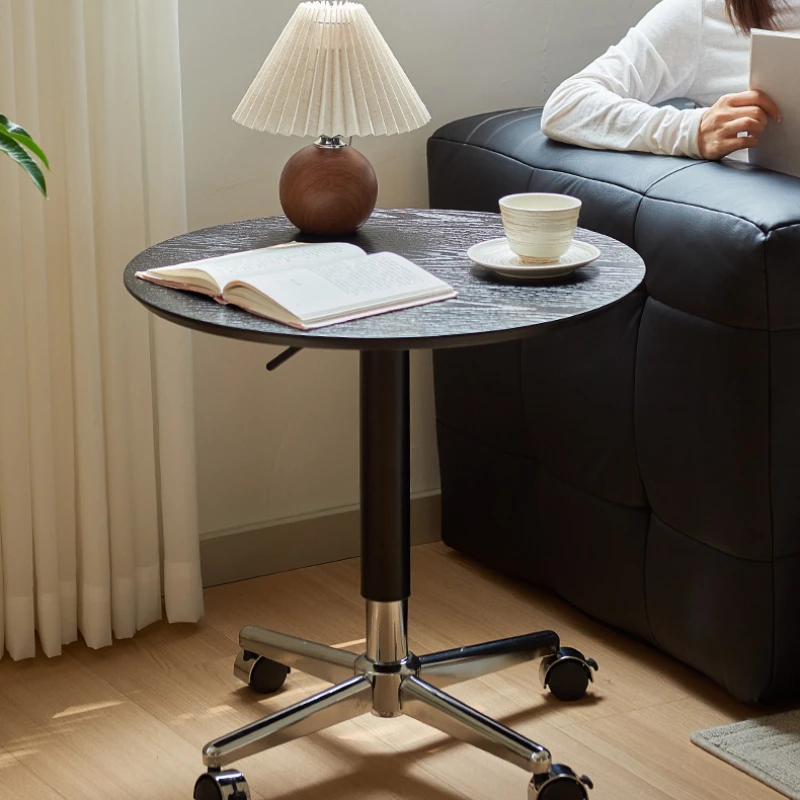 

Solid Wood Adjustable Height Coffee Table Mobile Lift-up Side Table for Sofa Bedside End Table with Storage for Living Room