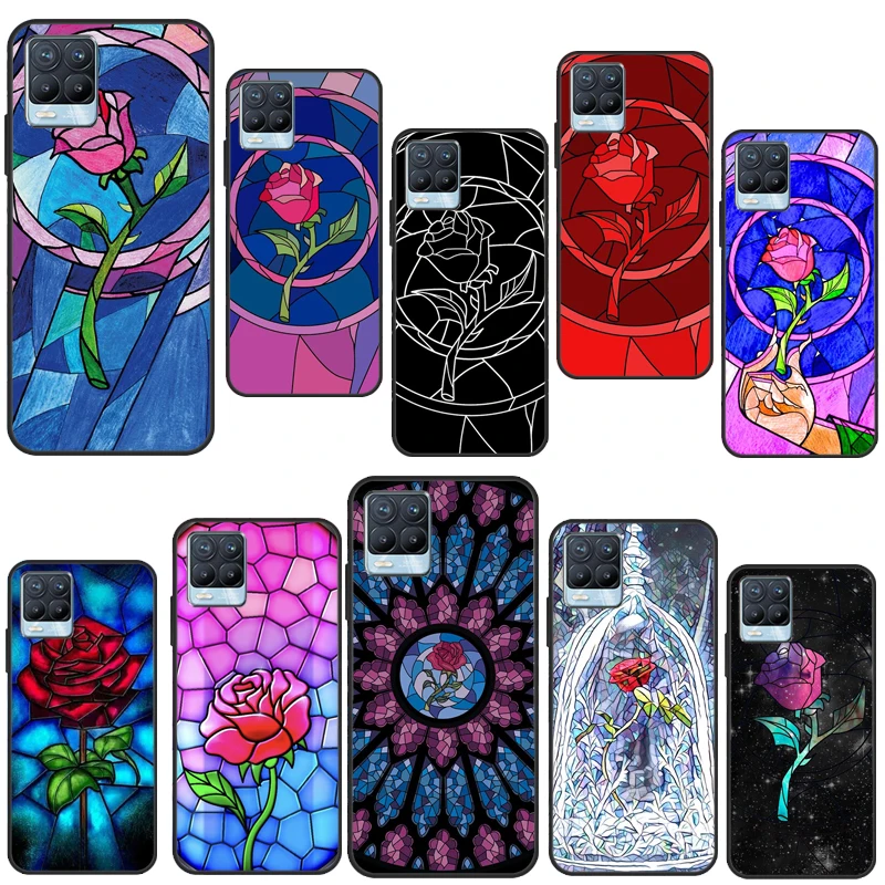 Stained Glass Rose Galaxys For Realme C55 C35 C33 C31 C30 C21Y GT Neo 5 10 11 Pro Plus OnePlus 11 10T Nord 2 2T Case