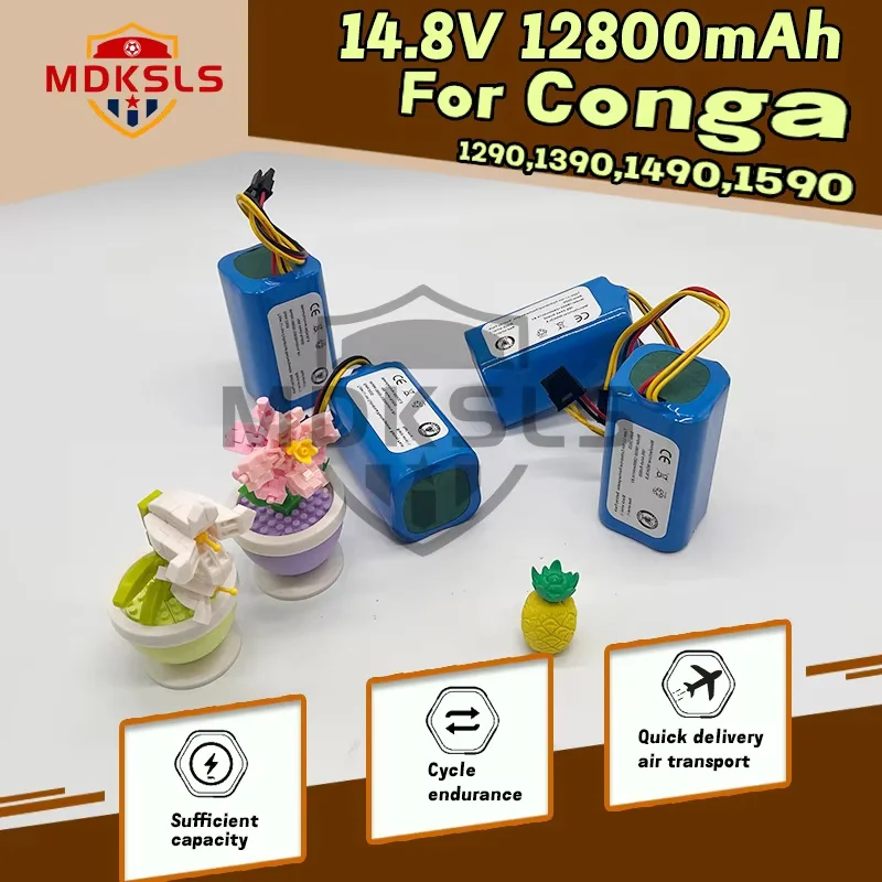 14.4V 12800mAh 9800mAh Lithium-ion Battery For Cecotec Conga 1290 1390 1490 1590 Robot Vacuum Cleaner Battery Gutrend Echo 520
