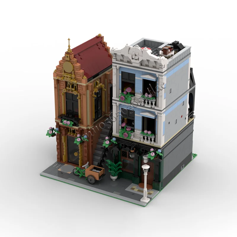 3101 pçs moc cidade criativa vista de rua modular clínica modelo arquitetura bloco de construção criança montagem tijolos brinquedos de halloween presentes