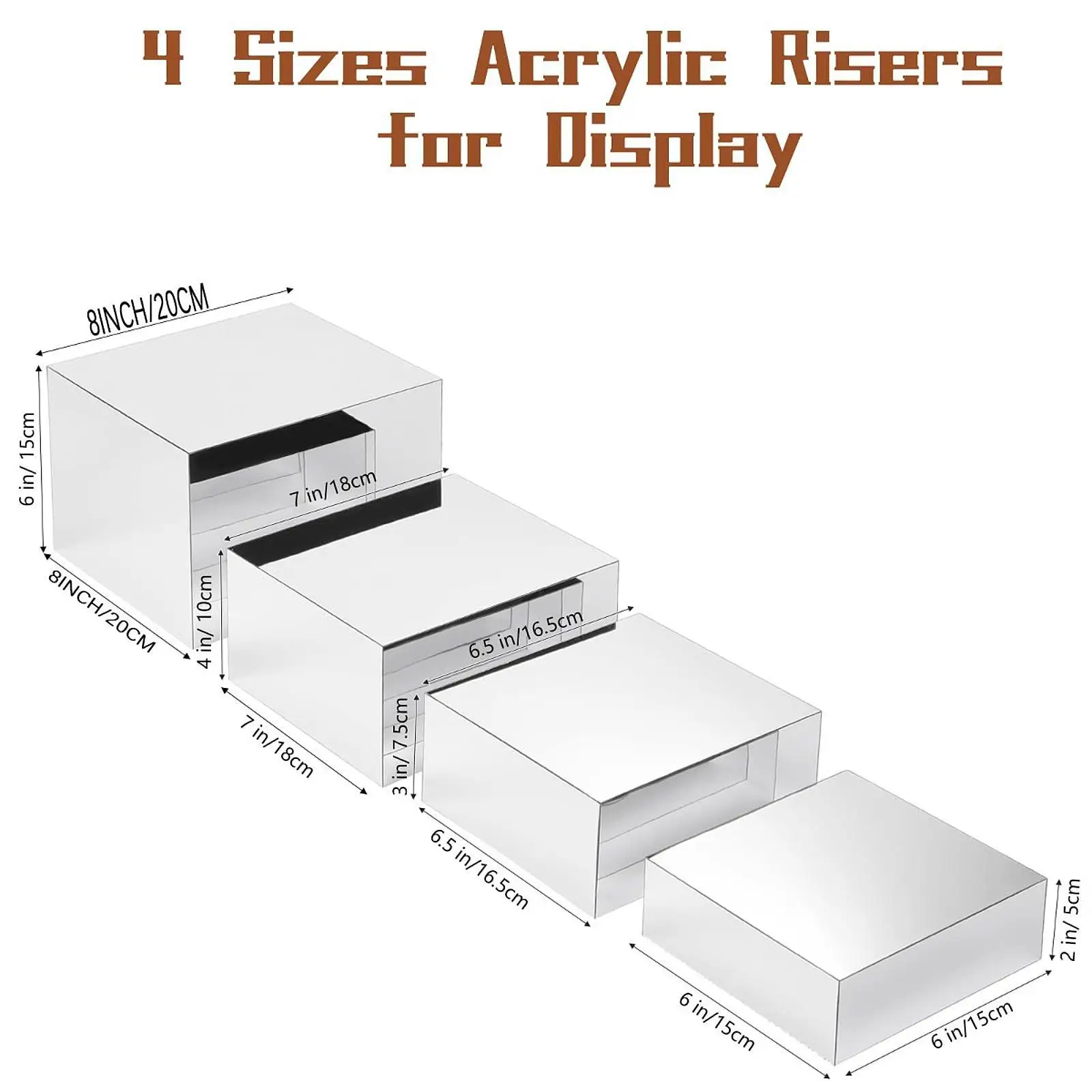 Acrylic Dessert Table Display Riser Multi Size Stand for Buffet Catering Parties Wedding and Brunch