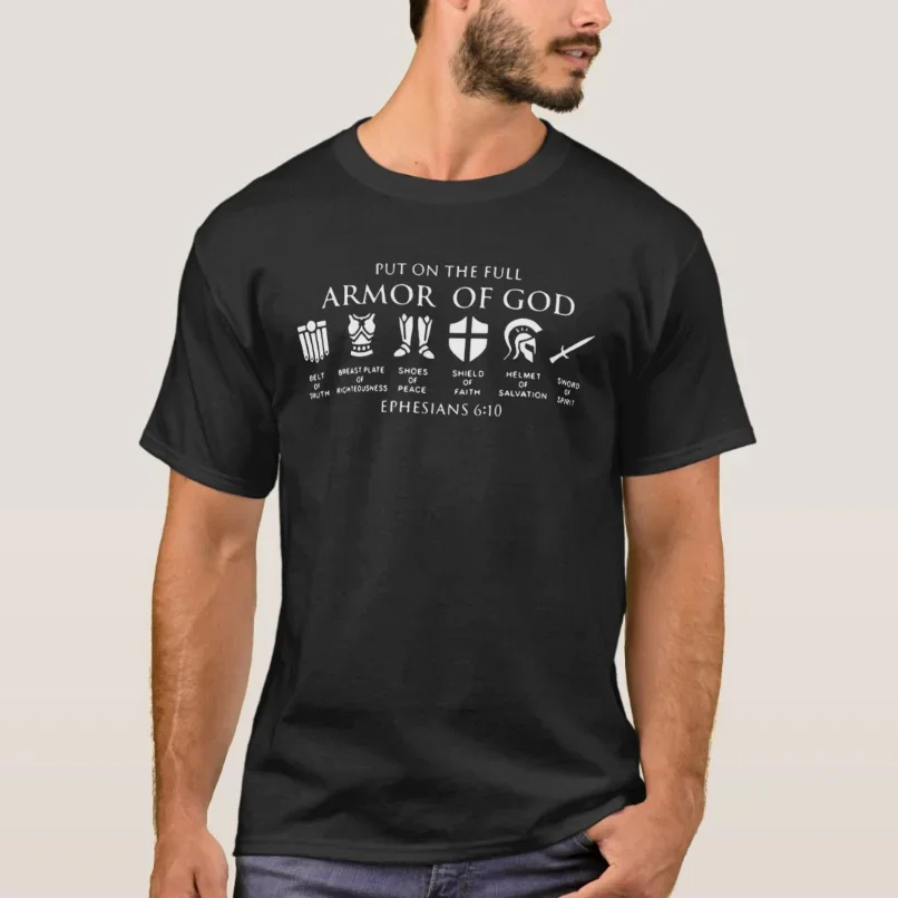 

Put on The Full Armour of God, Christian Bible Faith T-Shirt New 100% Cotton O-Neck Short Sleeve Casual Mens T-shirt Size S-3XL