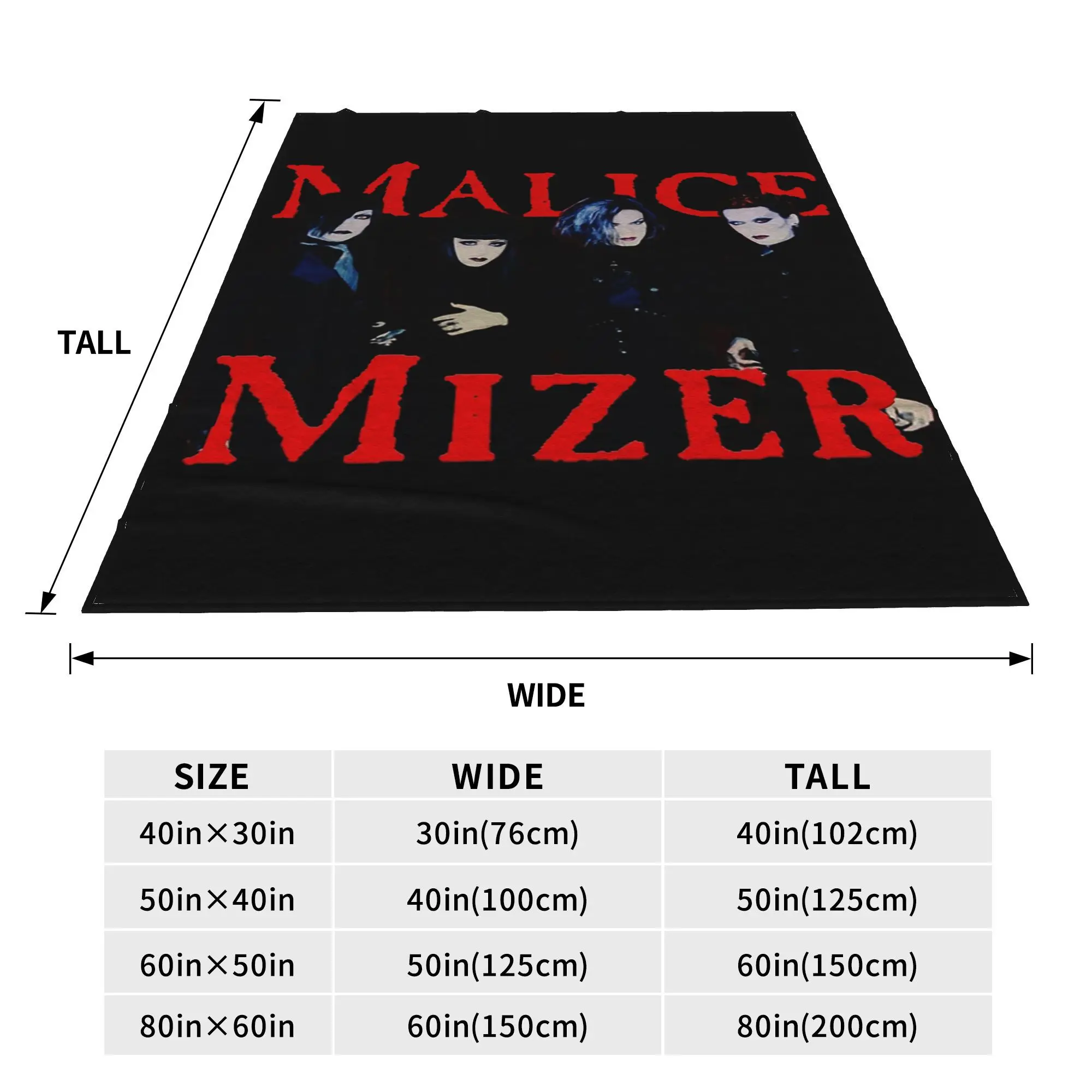 Flannel Throw Blanket Malice Mizer Visual Kei Japanese Band Members Mana Gackt Kami Közi Blankets Soft Bedding for Living Couch