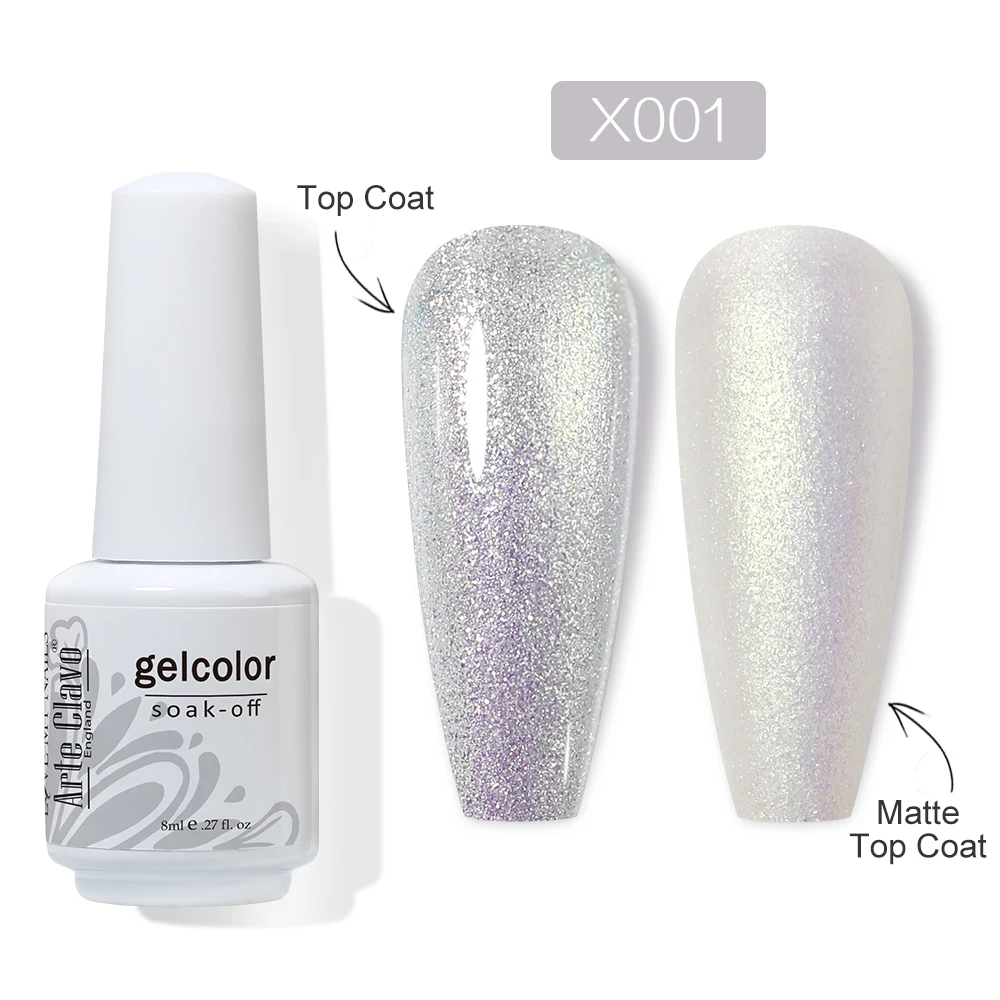 Arte Clavo 8ml Hema Free Gel Nail Polish Varnish Base Top Coat Vernis Semi Permanent UV Nail Manicure Nails Art Design Manicure
