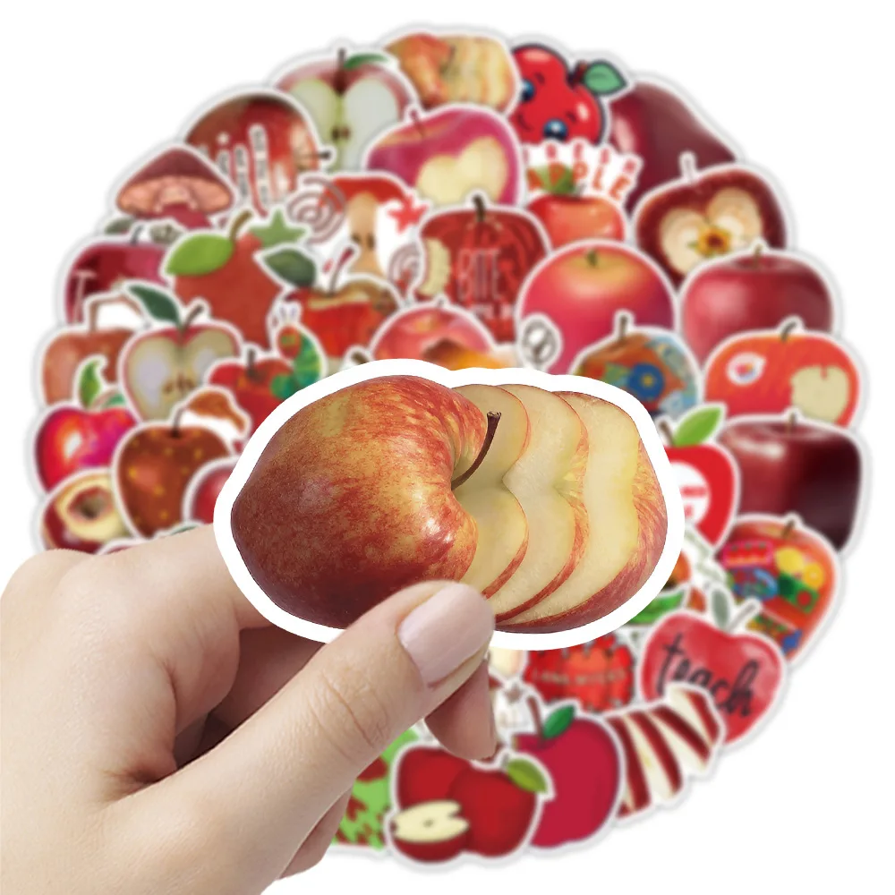 10/50PCS 재미 있은 애플 INS 스타일 낙서 스티커 크리 에이 티브 과일 만화 데칼 DIY 수하물 전화 컵 기타 스케이트 보드 아이 장난감